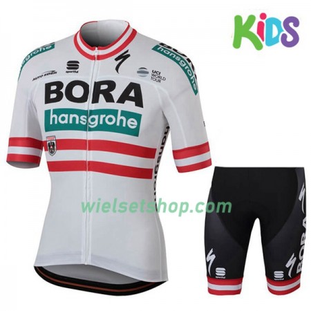 Kind Fietskleding (Fietsshirt + Fietsbroek Kort) 2018 Bora-Hansgrohe Oostenrijks kampioenschap Kids Kind Fietskleding (Fietsshirt + Fietsbroek Kort) 2018 Bora-Hansgrohe Oostenrijks kampioenschap Kids